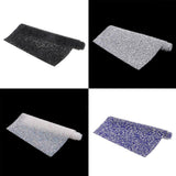 Max Crystal Rhinestone Trims Sheet Iron on Applique for Decoration Deep Blue