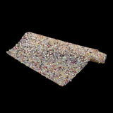Max Crystal Beaded Sequins Trims Sheet Iron on Applique for Decoration Beige
