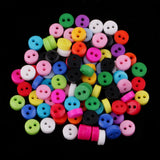Max 100Pcs Candy Color 2-Holes Round Resin Button For Sewing Craft Scrapbook 6mm