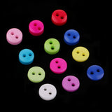 Max 100Pcs Candy Color 2-Holes Round Resin Button For Sewing Craft Scrapbook 6mm