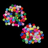 Max 100Pcs Candy Color 2-Holes Round Resin Button For Sewing Craft Scrapbook 6mm