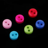 Max 100Pcs Candy Color 2-Holes Round Resin Button For Sewing Craft Scrapbook 6mm