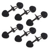 Max 6 Pairs PU Leather Horn Toggle Buttons Duffle Coat Fastener Buckle Black