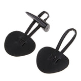 Max 6 Pairs PU Leather Horn Toggle Buttons Duffle Coat Fastener Buckle Black