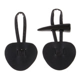 Max 6 Pairs PU Leather Horn Toggle Buttons Duffle Coat Fastener Buckle Black