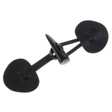 Max 6 Pairs PU Leather Horn Toggle Buttons Duffle Coat Fastener Buckle Black