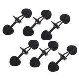 Max 6 Pairs PU Leather Horn Toggle Buttons Duffle Coat Fastener Buckle Black