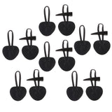 Max 6 Pairs PU Leather Horn Toggle Buttons Duffle Coat Fastener Buckle Black