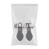 Maxbell 1 Pair PU Leather Toggle Buttons with Metal Hook Coat Fastener DIY Silver