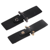 Maxbell 1 Pair PU Leather Toggle Buttons W/ Metal Buckle Coat Jacket Fasteners Black