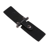Maxbell 1 Pair PU Leather Toggle Buttons W/ Metal Buckle Coat Jacket Fasteners Black
