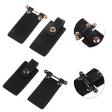 Maxbell 1 Pair PU Leather Toggle Buttons W/ Metal Buckle Coat Jacket Fasteners Black
