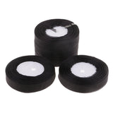 Maxbell 5pcs 50yds Sheer Organza Ribbon Bow Hair Wedding DIY Craft 20mm Black