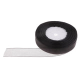 Maxbell 5pcs 50yds Sheer Organza Ribbon Bow Hair Wedding DIY Craft 20mm Black