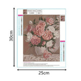 Maxbell Full Drill 5D Diamond Painting Potted Peony Flower Cross Stitch Home Decor