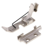 Maxbell Iron Needle Plate & Feed Dog Set with Foot for Overlock Sewing Machine 3-16