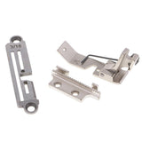 Maxbell Iron Needle Plate & Feed Dog Set with Foot for Overlock Sewing Machine 3-16