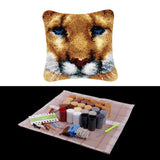 Max 1 Set Pillows Latch Hook Kits Material Package for Kids Adults Leopard