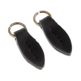 Max Vintage PU Leather Zipper Pull Zipp Puller Leaf Shape Sewing Fastener Black