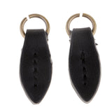 Max Vintage PU Leather Zipper Pull Zipp Puller Leaf Shape Sewing Fastener Black