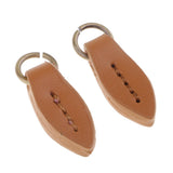Max Vintage PU Leather Zipper Pull Zipp Puller Leaf Shape Sewing Fastener Brown