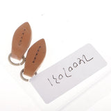 Max Vintage PU Leather Zipper Pull Zipp Puller Leaf Shape Sewing Fastener Brown
