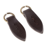 Max Vintage PU Leather Zipper Pull Zipp Puller Leaf Shape Sewing Fastener Coffee