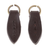 Max Vintage PU Leather Zipper Pull Zipp Puller Leaf Shape Sewing Fastener Coffee