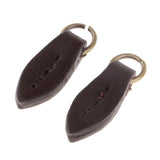 Max Vintage PU Leather Zipper Pull Zipp Puller Leaf Shape Sewing Fastener Coffee
