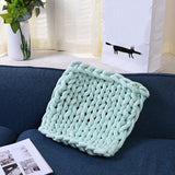 Max 25 Meters Chunky Wool Yarn  Soft Bulky Arm Knitting Wool Roving Light Green