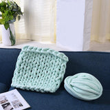 Max 25 Meters Chunky Wool Yarn  Soft Bulky Arm Knitting Wool Roving Light Green