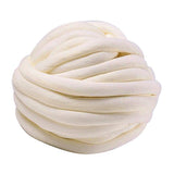 Max 25 Meters Chunky Wool Yarn  Soft Bulky Arm Knitting Wool Roving Beige