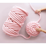 Max 25 Meters Chunky Wool Yarn  Soft Bulky Arm Knitting Wool Roving Pink