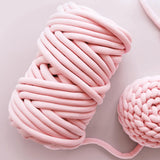 Max 25 Meters Chunky Wool Yarn  Soft Bulky Arm Knitting Wool Roving Pink