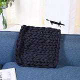 Max 25 Meters Chunky Wool Yarn  Soft Bulky Arm Knitting Wool Roving Dark Blue
