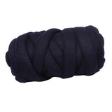 Max 25 Meters Chunky Wool Yarn  Soft Bulky Arm Knitting Wool Roving Dark Blue
