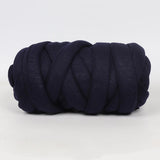 Max 25 Meters Chunky Wool Yarn  Soft Bulky Arm Knitting Wool Roving Dark Blue