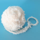 Max 32 Meters Soft Fluffy Faux Fur Yarn for Crocheting Knitting  White