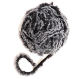 Max 32 Meters Soft Fluffy Faux Fur Yarn for Crocheting Knitting  Black Grey