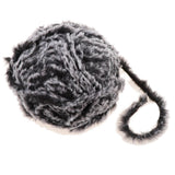 Max 32 Meters Soft Fluffy Faux Fur Yarn for Crocheting Knitting  Black Grey