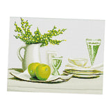 Maxbell 11CT Stamped Cross Stitch Kit for Beginners Green Summer Afternoon Tea Printed Design