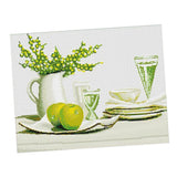 Maxbell 11CT Stamped Cross Stitch Kit for Beginners Green Summer Afternoon Tea Printed Design
