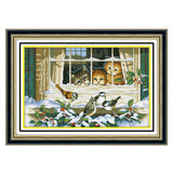 Maxbell Stamped Cross Stitch Kits 11CT Aida Cloth DIY Needle Crafts Lovely Life -- Cute Kitten & Bird Pattern