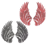 Max 1 Pair Wing Embroidered Applique Motif Sequins Sew Iron On Patch Decor Black
