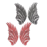 Max 1 Pair Wing Embroidered Applique Motif Sequins Sew Iron On Patch Decor Black