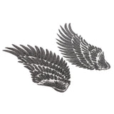 Max 1 Pair Wing Embroidered Applique Motif Sequins Sew Iron On Patch Decor Black