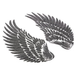 Max 1 Pair Wing Embroidered Applique Motif Sequins Sew Iron On Patch Decor Black