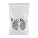 Max 1 Pair Wing Embroidered Applique Motif Sequins Sew Iron On Patch Decor Black