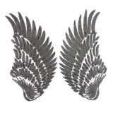 Max 1 Pair Wing Embroidered Applique Motif Sequins Sew Iron On Patch Decor Black