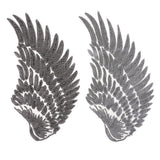 Max 1 Pair Wing Embroidered Applique Motif Sequins Sew Iron On Patch Decor Black